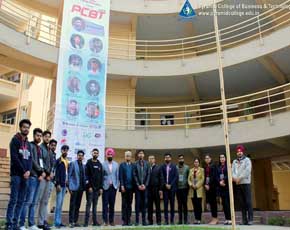 S. Bhavnoor Singh Bedi - Vice Chairman, Dr. Sanjay Bahl, Director PCBT along with Mr. Surmeet Singh, Ethical Hacker and his team members and the faculty members of PCBT in a group photo